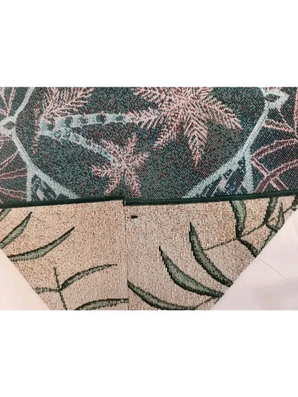 tapestry table runner with palm tree design and tassels 65